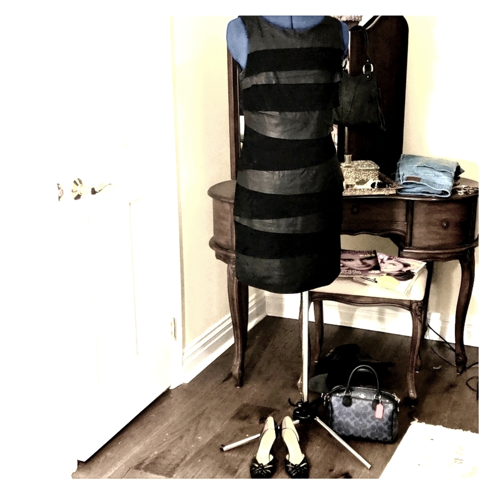 Cache Tier Leather & Suade Dress